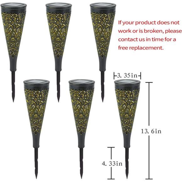 6Pack Solar Lights Outdoor Garden Decorative Solar Garden Lights with Warm Light - Picture 4 of 6